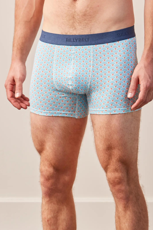 Blue Seigaiha Organic Cotton Boxer Brief