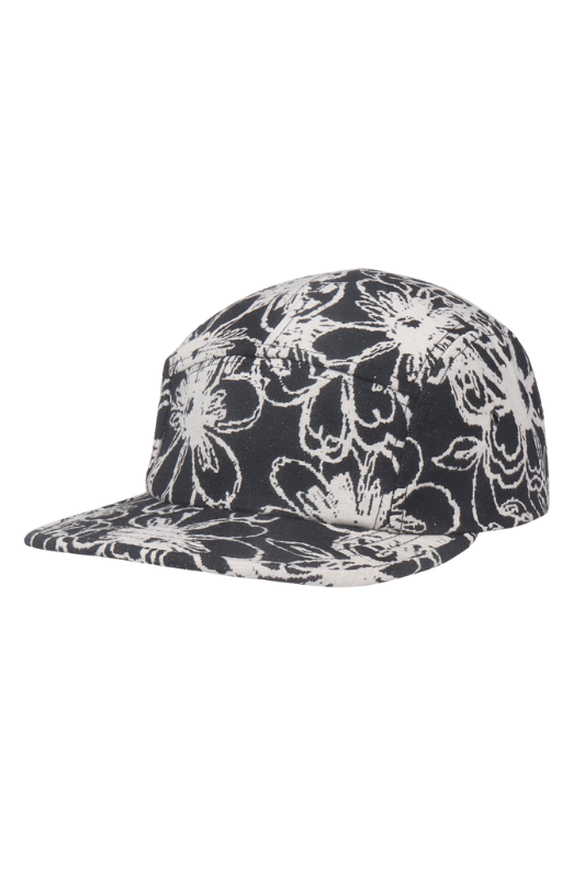 Abstract Flower Jacquard Camp Cap