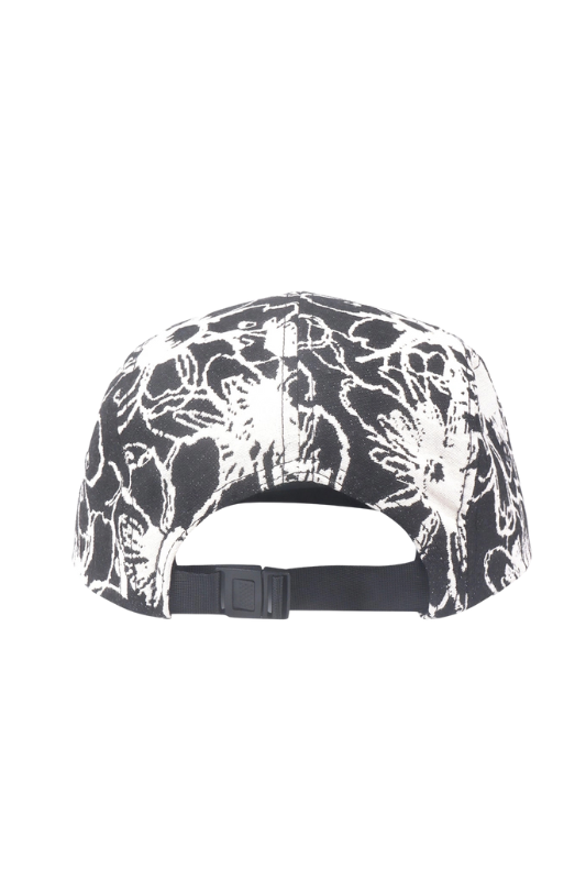 Abstract Flower Jacquard Camp Cap