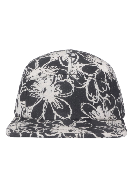 Abstract Flower Jacquard Camp Cap
