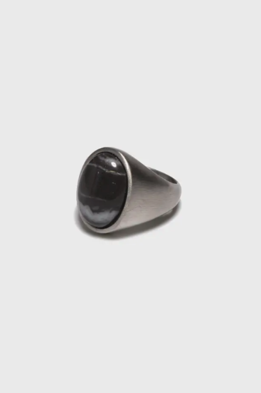 Black/White Jasper Ring