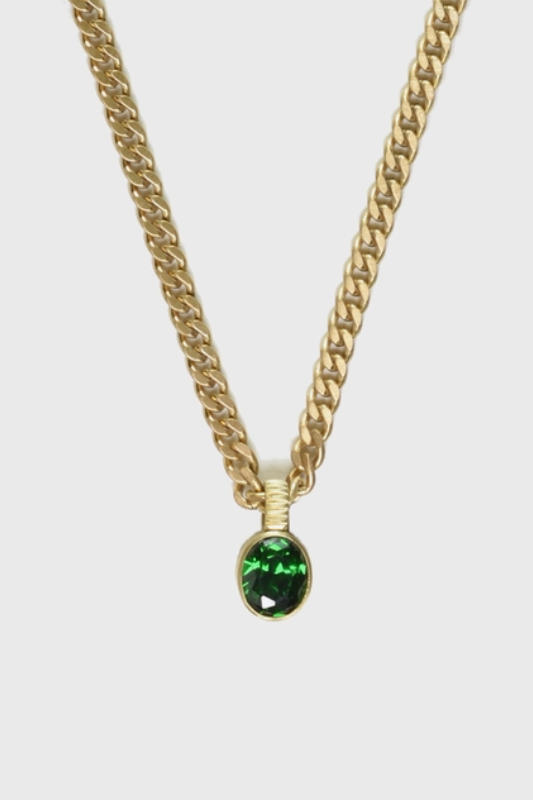 Green Zircon Pendant Necklace