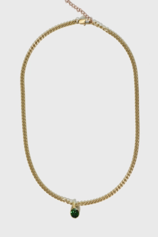 Green Zircon Pendant Necklace