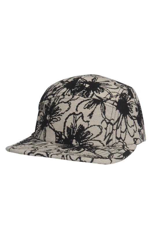 Abstract Flower Jacquard Camp Cap