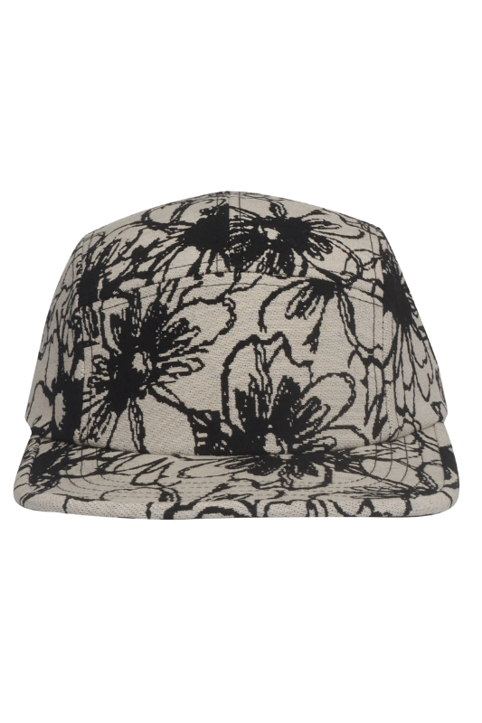 Abstract Flower Jacquard Camp Cap