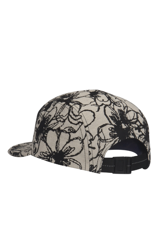 Abstract Flower Jacquard Camp Cap